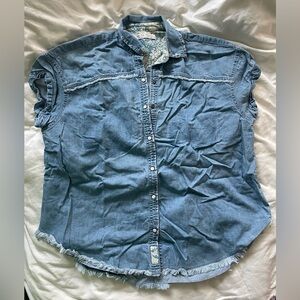 Free People denim button up shirt